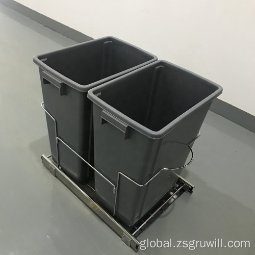 Kitchen Pull Out Waste Bin kitchen 2*35L plastic waste bin Factory